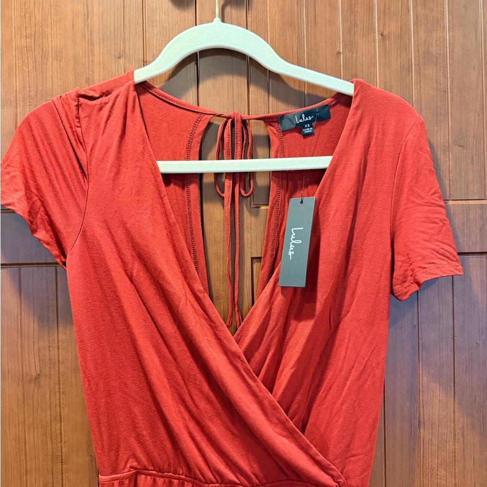 Lulu's Red Jumpsuit - Picture 2 of 12